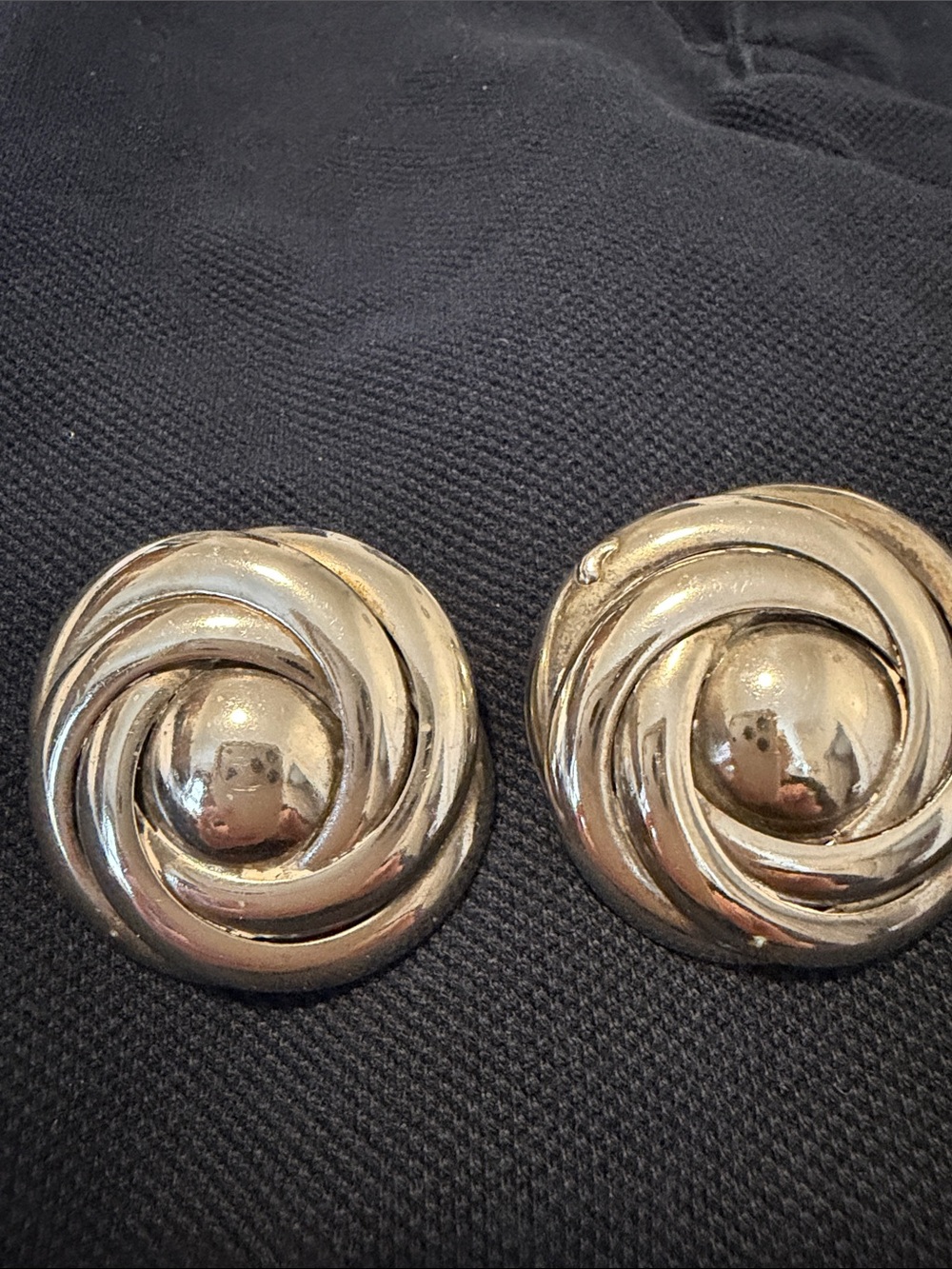 Silver Tone Swirl Clip-On Earrings - Women Accessories